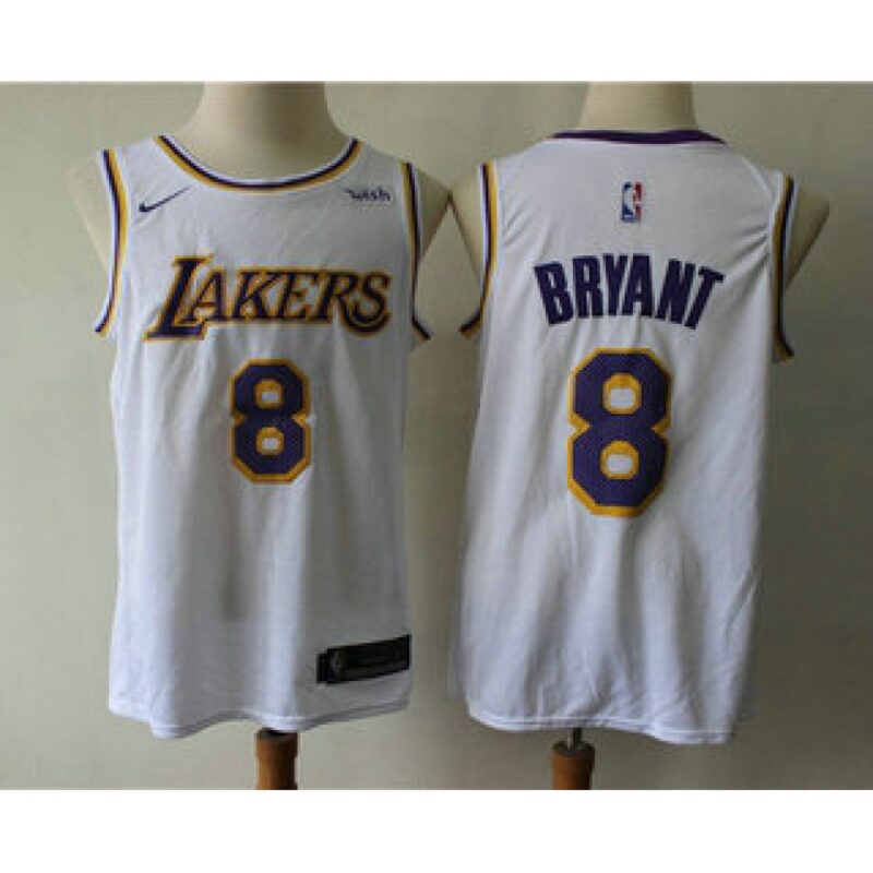 68641dae6c11b_1 Men's Los Angeles Lakers #8 Kobe Bryant White 2018-2019 Wish Swingman Stitched NBA Jersey