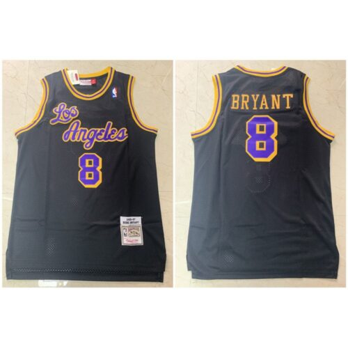 68641db8b4a81_1 Men's Los Angeles Lakers #8 Kobe Bryant Black 1996-1997 Throwback Stitched Jersey