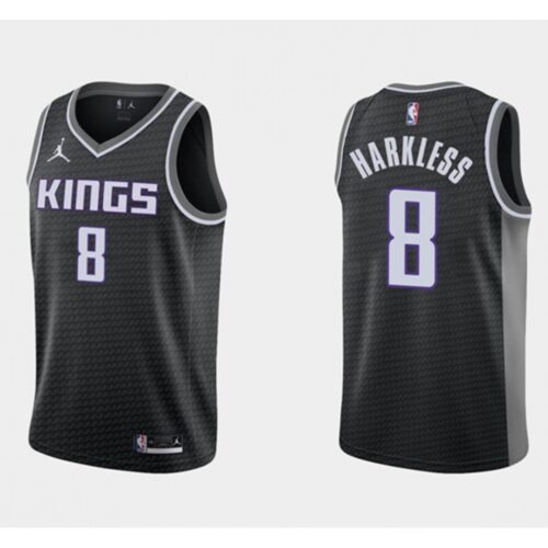 68641e05a7f46_1 Men's Sacramento Kings #8 Maurice Harkless Swingman Black Statement Edition Stitched Jersey