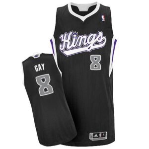 68641e0919f4e_1 Kings #8 Rudy Gay Black Revolution 30 Stitched NBA Jersey