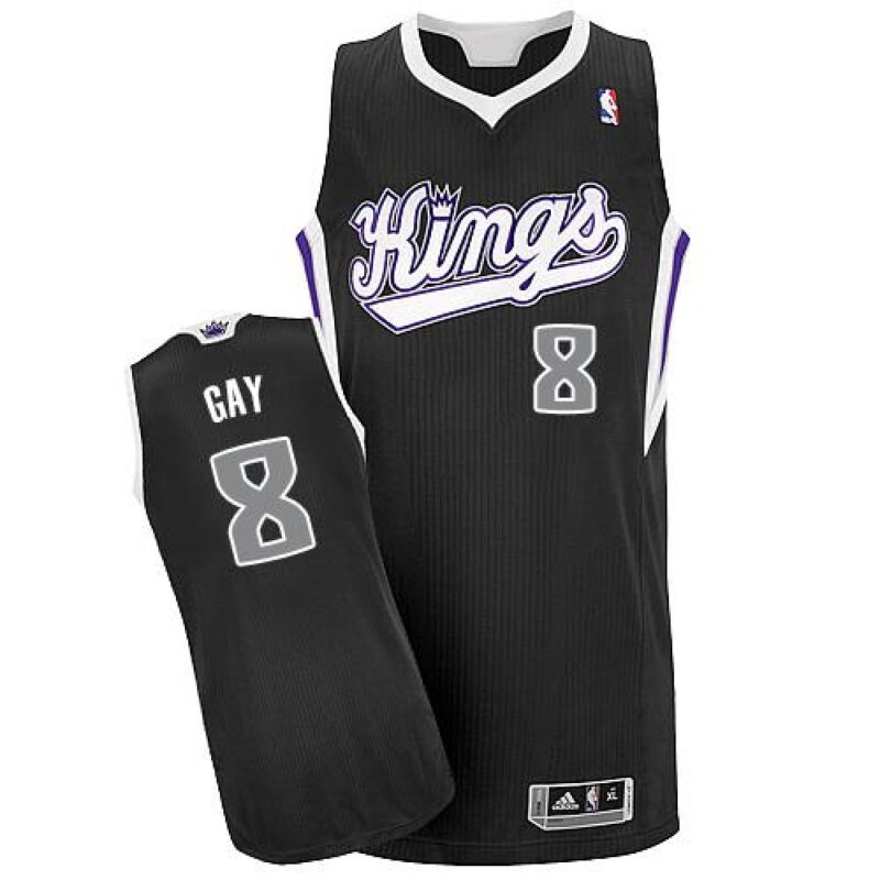 68641e0919f4e_1 Kings #8 Rudy Gay Black Revolution 30 Stitched NBA Jersey