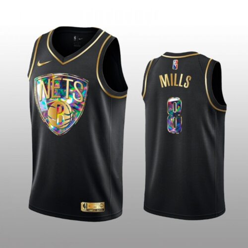 68641e3d7372e_1 Men's Brooklyn Nets #8 Patty Mills 2021/22 Black Golden Edition 75th Anniversary Diamond Logo Stitched Basketball Jersey