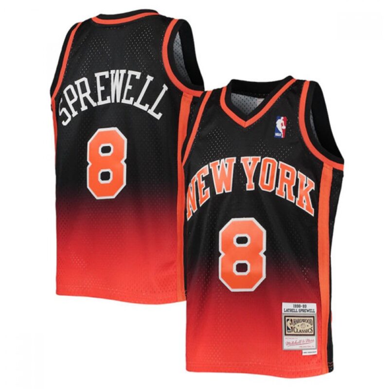 68641e5201d5e_1 Men's New York Knicks #8 Latrell Sprewell 1998-99 Orange/Black Throwback Stitched Jersey