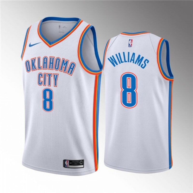 68641e82af5a6_1 Men's Oklahoma City Thunder #8 Jalen Williams White Association Edition Stitched Basketball Jersey
