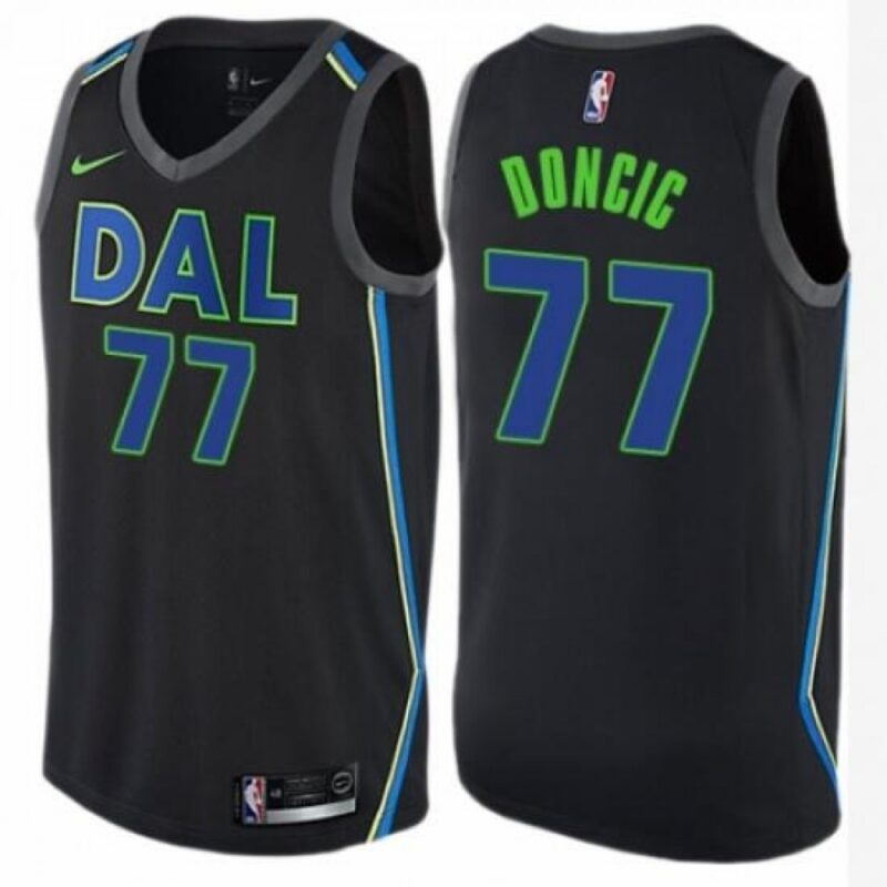 68641ee8c5759_1 Youth Dallas Mavericks #77 Luka Doncic Black City Edition Stitched Jersey