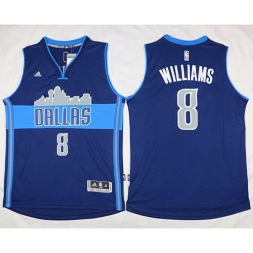 68641f00ce34a_1 Mavericks #8 Deron Williams Navy Blue The City Stitched NBA Jersey
