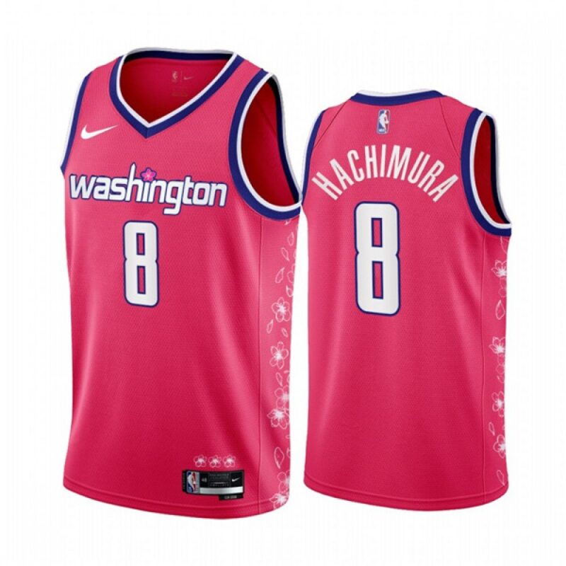 68641f1c46616_1 Men's Washington Wizards #8 Rui Hachimura 2022/23 Pink Cherry Blossom City Edition Limited Stitched Basketball Jersey