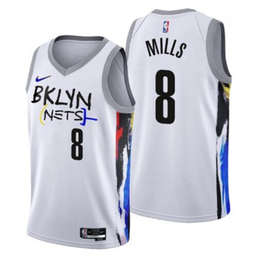 68641f262e803_1 Men's Brooklyn Nets #8 Patty Mills 2022/23 White City Edition Stitched Basketball Jersey