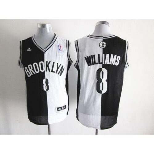 68641f41c3799_1 Nets #8 Deron Williams Black/White Split Fashion Stitched NBA Jersey