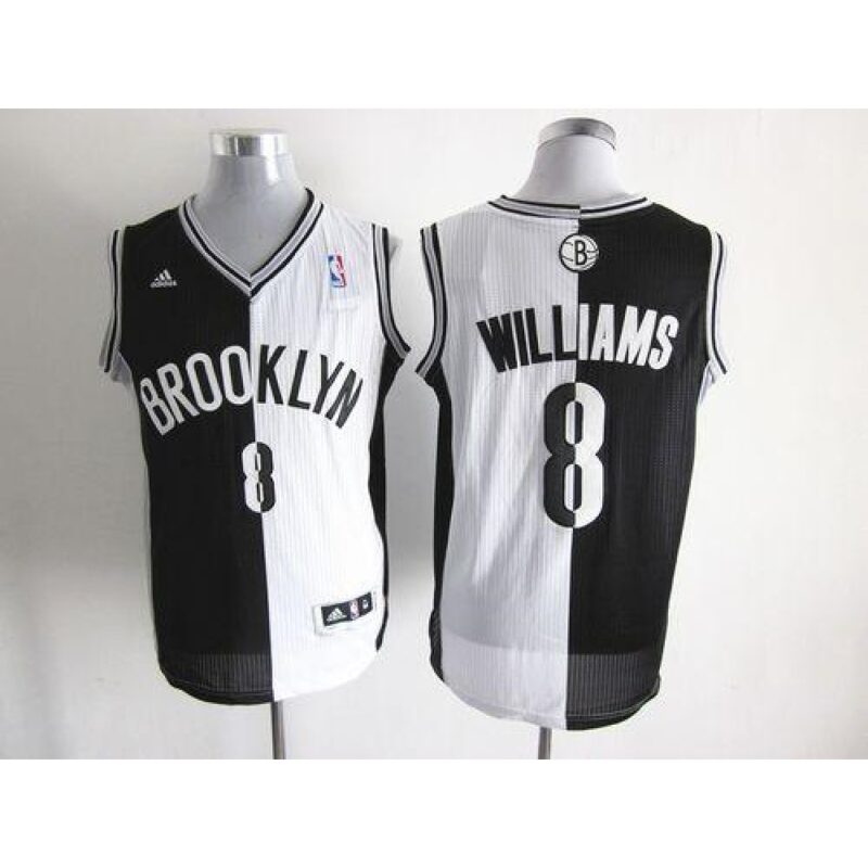 68641f41c3799_1 Nets #8 Deron Williams Black/White Split Fashion Stitched NBA Jersey