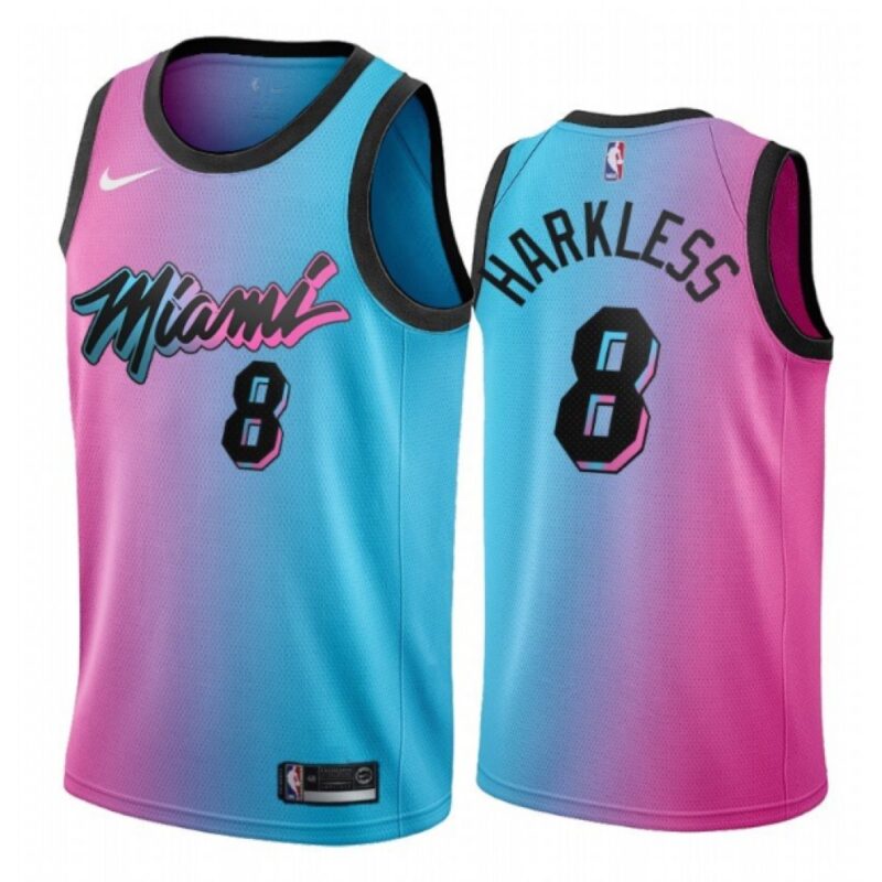 68641f4c0cc90_1 Men's Miami Heat #8 Maurice Harkless 2020 Blue/Pink City Edition Stitched Jersey
