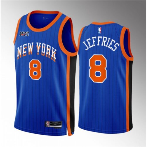 68641f5ce95c7_1 Men's New Yok Knicks #8 DaQuan Jeffries Blue 2023/24 City Edition Stitched Basketball Jersey