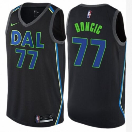 68641f6dc07a7_1 Men's Dallas Mavericks #77 Luka Doncic Black City Edition Stitched Jersey