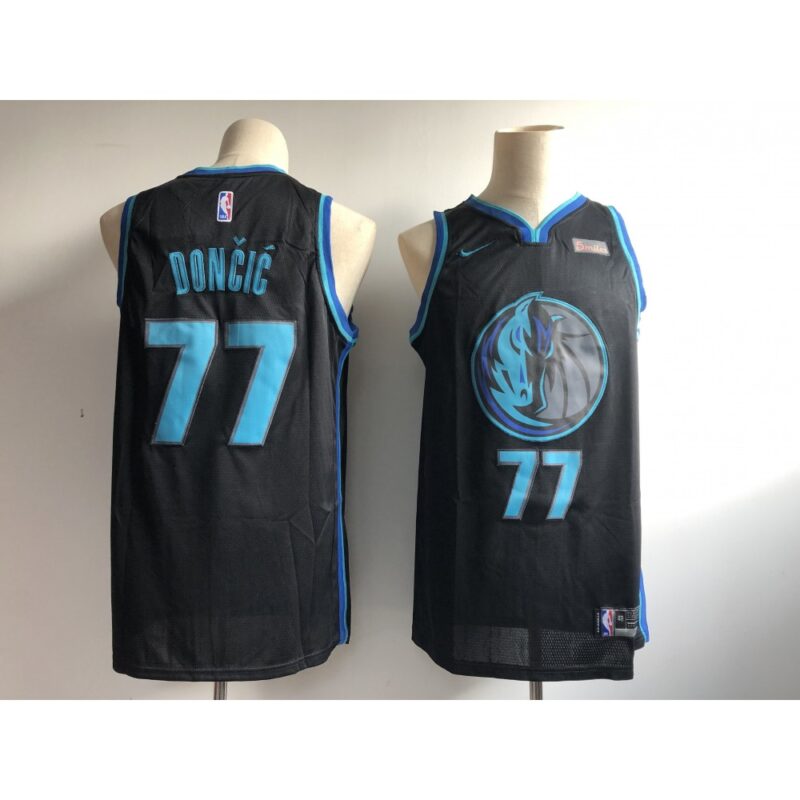 68641f711ca0d_1 Men's Dallas Mavericks #77 Luka Doncic Black 2018/19 City Edition Swingman Stitched NBA Jersey