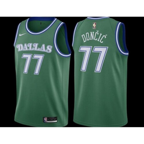 68641f81db89b_1 Men's Dallas Mavericks #77 Luka Doncic Green Classic Edition Stitched Basketball Jersey