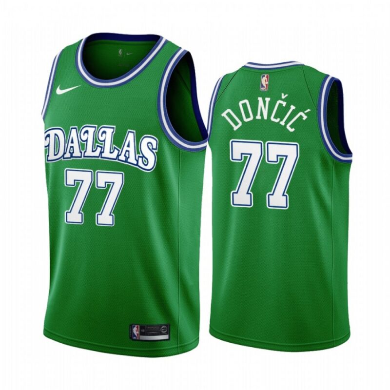 68641f8560c6a_1 Men's Dallas Mavericks #77 Luka Doncic 2020 Green Classic Edition Stitched Jersey