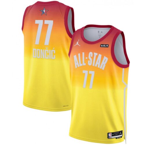 68641f8c58a09_1 Men's 2023 All-Star #77 Luka Doncic Orange Game Swingman Stitched Basketball Jersey