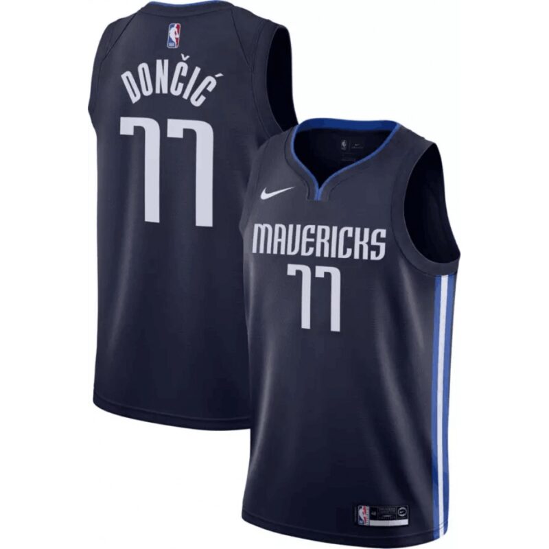 68641f9a5e851_1 Men's Dallas Mavericks #77 Luka Doncic Black Stitched Jersey