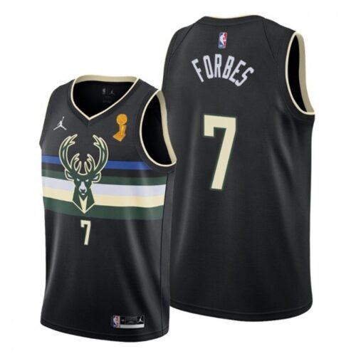 686420ab32726_1 Men's Milwaukee Bucks #7 Bryn Forbes 2021 Black Finals Champions Stitched Basketball Jersey