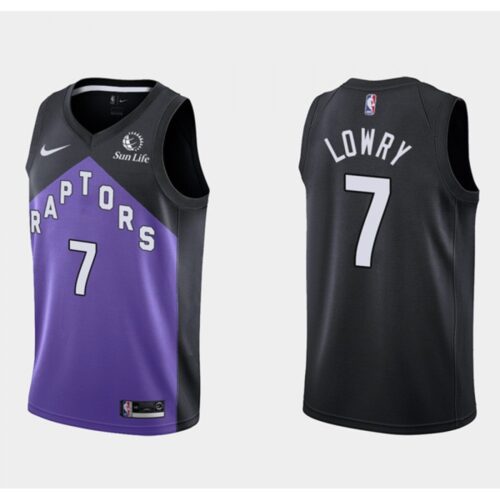 6864213403042_1 Men's Toronto Raptors #7 Kyle Lowry Purple/Black Earned Edition Stitched Basketball Jersey