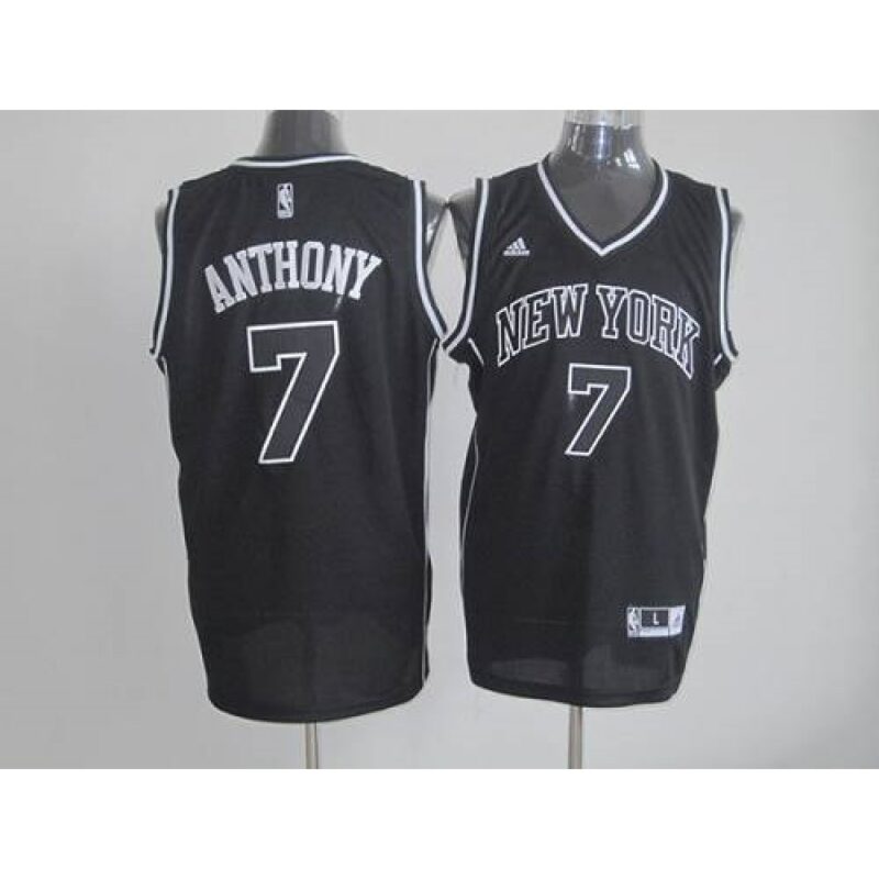 68642144bcdbd_1 Knicks #7 Carmelo Anthony Black Shadow Stitched NBA Jersey