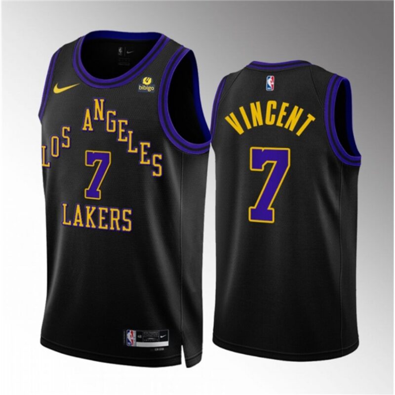 686423bd1b05b_1 Men's Los Angeles Lakers #7 Gabe Vincent Black 2023/24 City Edition Stitched Basketball Jersey