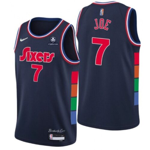 686423d8b3823_1 Men's Philadelphia 76ers #7 Isaiah Joe 2021/22 City Edition Navy 75th Anniversary Stitched Swingman Jersey