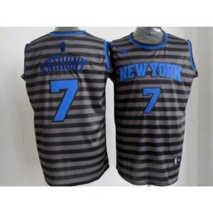 6864247f15b3b_1 Knicks #7 Carmelo Anthony Black/Grey Groove Stitched NBA Jersey