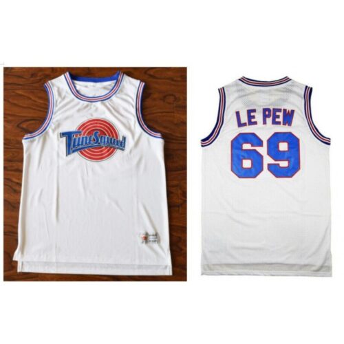 68642487d461f_1 Space Jam Tune Squad #69 Pepe Le Pew White Stitched Basketball Jersey