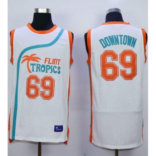 68642491538b1_1 Flint Tropics #69 Downtown White Semi-Pro Movie Stitched Basketball Jersey