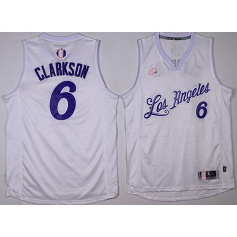 6864249b71bf8_1 Lakers #6 Jordan Clarkson White 2016-2017 Christmas Day Stitched NBA Jersey