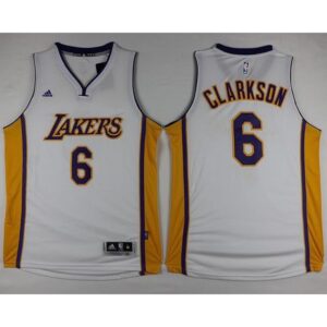 6864249ee9fcd_1 Lakers #6 Jordan Clarkson White Stitched NBA Jersey