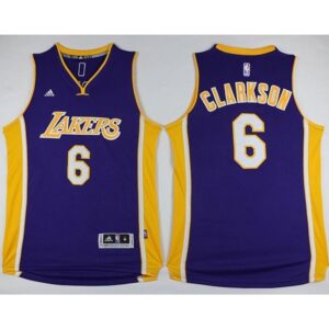 686425047da7e_1 Lakers #6 Jordan Clarkson Purple Stitched NBA Jersey
