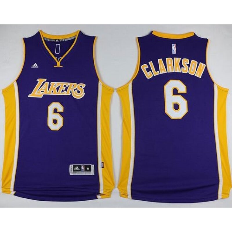 686425047da7e_1 Lakers #6 Jordan Clarkson Purple Stitched NBA Jersey