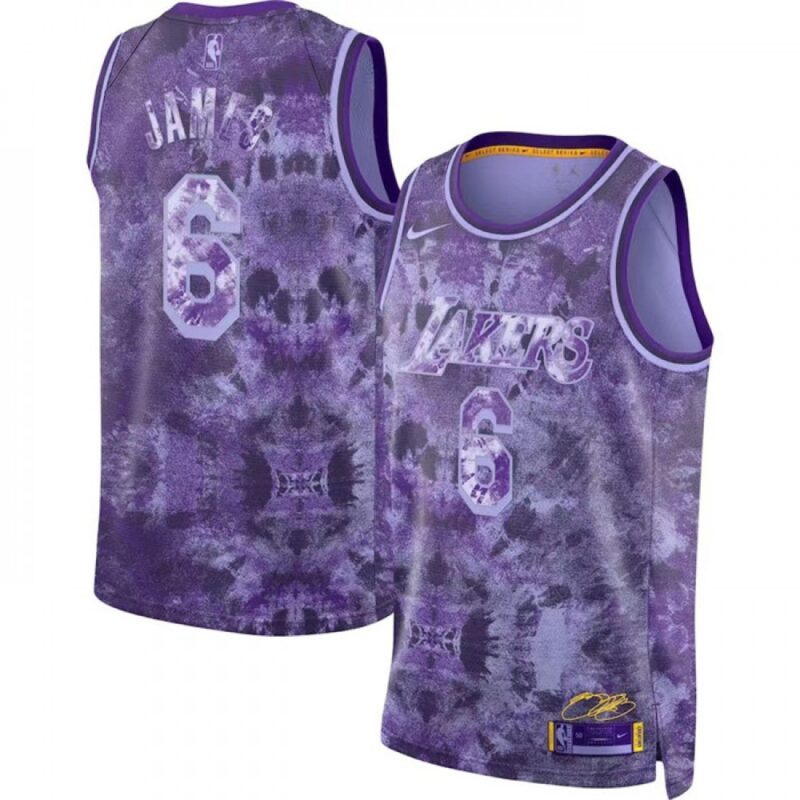 686425125e25f_1 Men's Los Angeles Lakers #6 LeBron James Purple Select Series Stitched Basketball Jersey