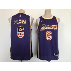 686425196d806_1 Men's Los Angeles Lakers #6 LeBron James Purple USA Flag Stitched Basketball Jersey