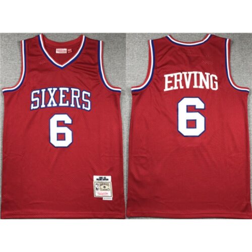 686425ae3f7ff_1 Men's Philadelphia 76ers #6 Julius Erving Red Throwback basketball Jersey