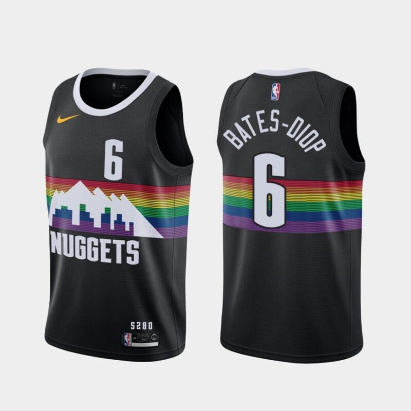 686425ca36efe_1 Men's Denver Nuggets #6 Keita Bates-Diop Black Stitched Jersey