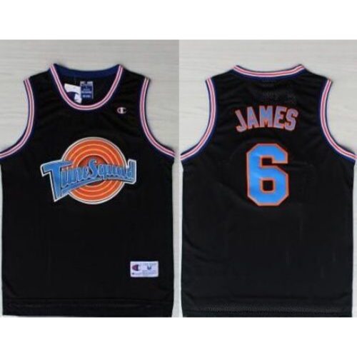 686425d44abe1_1 Space Jam Tune Squad #6 James Black Stitched Basketball Jersey