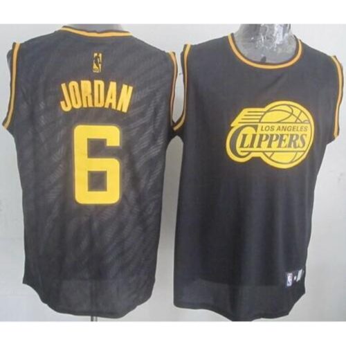 6864264f7f18d_1 Clippers #6 DeAndre Jordan Black Precious Metals Fashion Stitched NBA Jersey