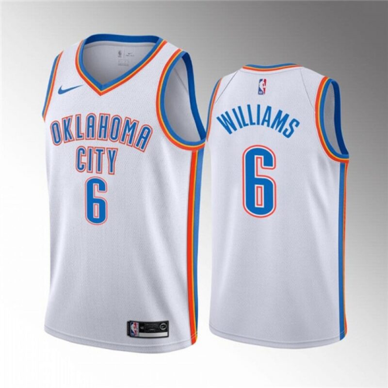 6864265cd280e_1 Men's Oklahoma City Thunder #6 Jaylin Williams White Association Edition Stitched Basketball Jersey