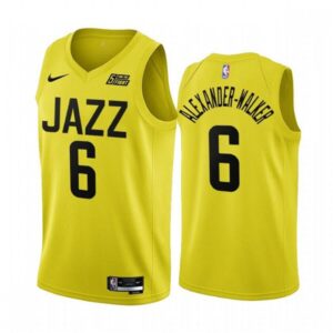 6864268f1fbcd_1 Men's Utah Jazz #6 Nickeil Alexander-Walker 2022/23 Yellow Icon Edition Stitched Basketball Jersey