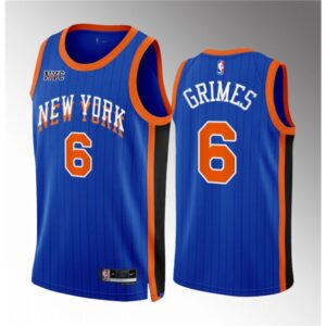 6864270b7064e_1 Men's New Yok Knicks #6 Quentin Grimes Blue 2023/24 City Edition Stitched Basketball Jersey