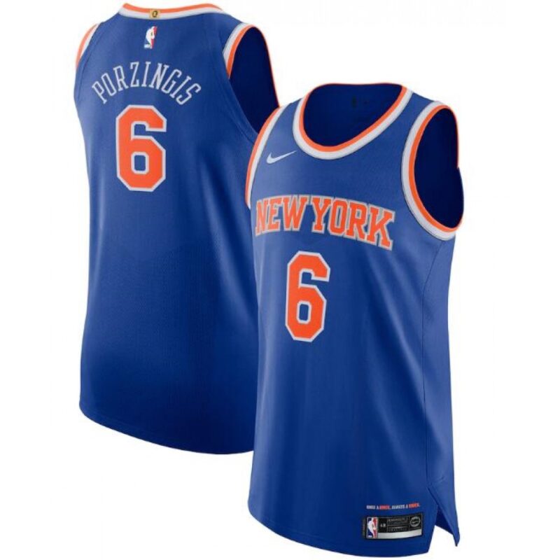 68642718ef493_1 New Yok Knicks #6 Kristaps Porzingis Blue Icon Edition Stitched Jersey