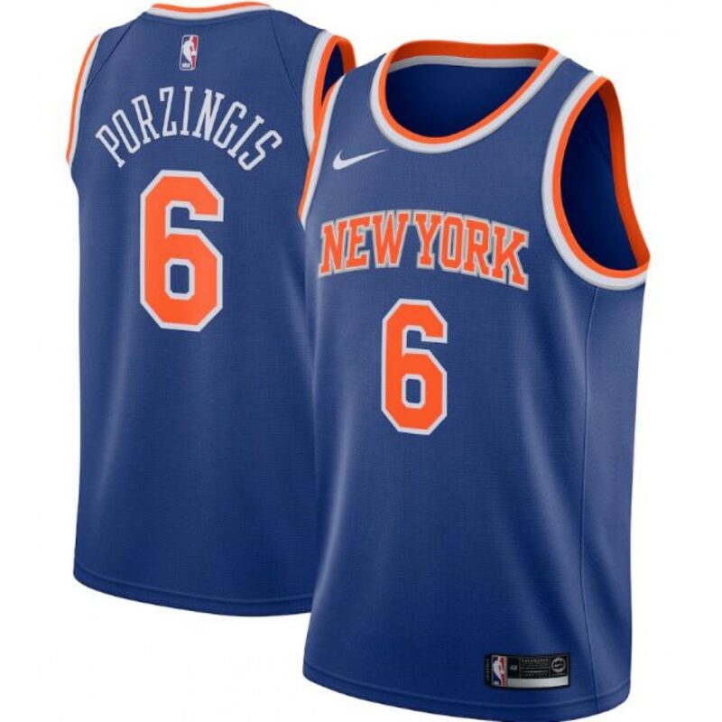 6864271c6e22d_1 New Yok Knicks #6 Kristaps Porzingis Blue Icon Edition Stitched Swingman Jersey