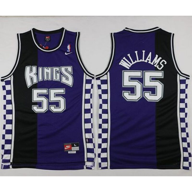 68642737a69ec_1 Kings #55 Jason Williams Purple/Black Throwback Stitched NBA Jersey