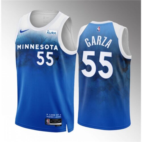 6864275193248_1 Men's Minnesota Timberwolves #55 Luka Garza Blue 2023/24 City Edition Stitched Jersey