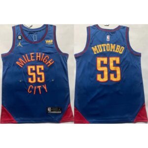 6864276fc762b_1 Men's Denver Nuggets #55 Dikembe Mutombo Blue With NO.6 Patch Stitched Jersey