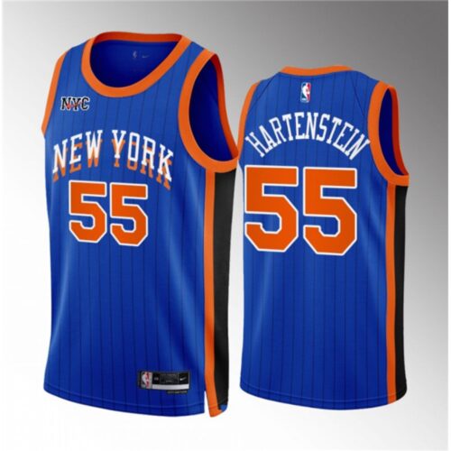 686427d937686_1 Men's New Yok Knicks #55 Isaiah Hartenstein Blue 2023/24 City Edition Stitched Basketball Jersey