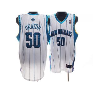 686427e328504_1 Hornets #50 Emeka Okafor Stitched White NBA Jersey